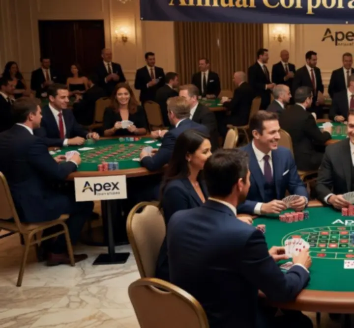 Tematyczny event firmowy w stylu casino organizowany przez CSODA PLAY