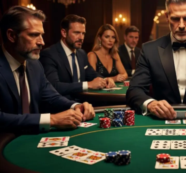 Stół turniejowy pokerowy przygotowany na ekskluzywny wieczór VIP