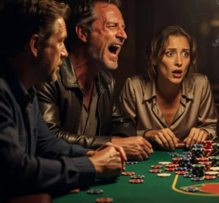 Goście przeżywający pokerowe emocje przy stole podczas eventu CSODA PLAY