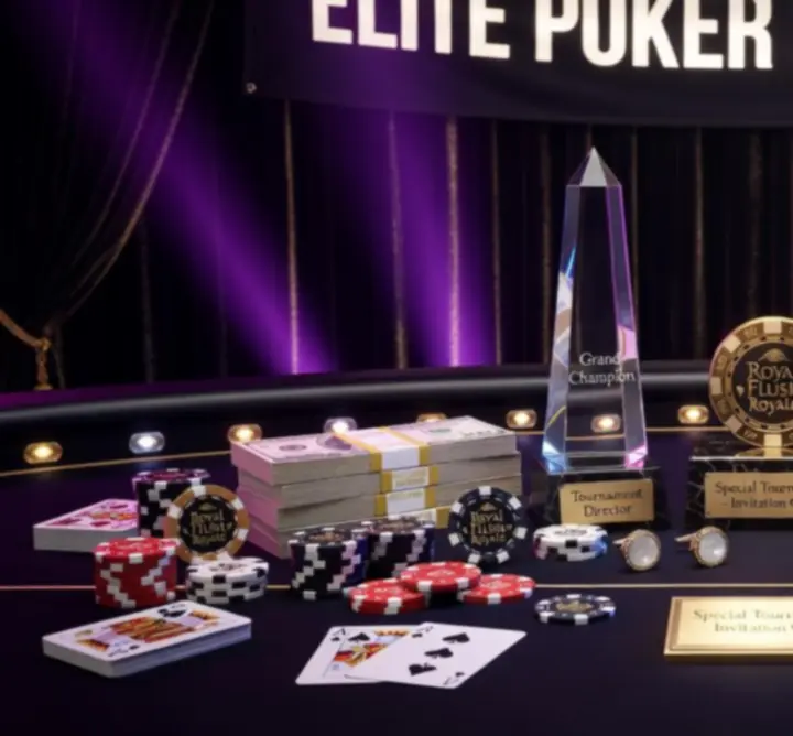 Nagrody i żetony na turniej pokerowy o motywie tematycznym